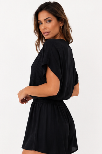 Jumpsuit Plissé con Scollo a V