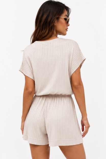 Jumpsuit Plissé con Scollo a V